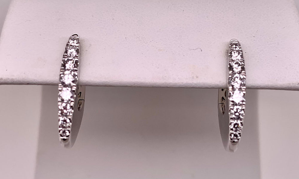 14K Diamond Hoop Earrings