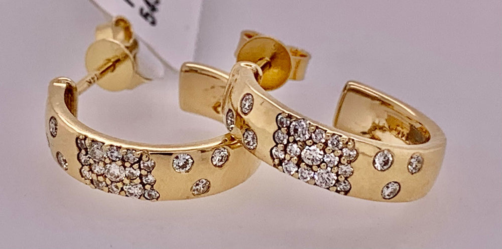 14K Diamond Hoop Earrings