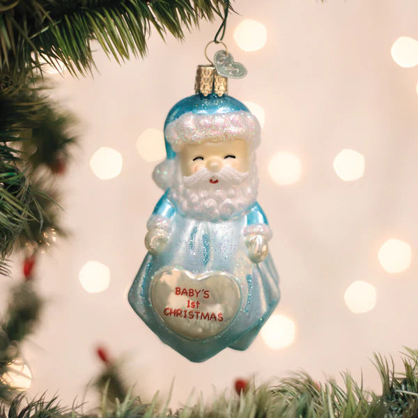 Old World Christmas Baby Boys 1st Santa Lovey Ornament