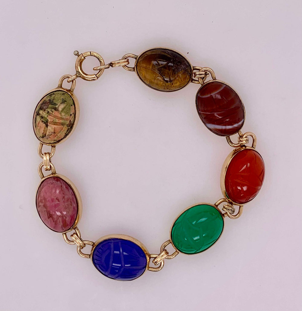 Estate Gold Filled Scarab Bracelet