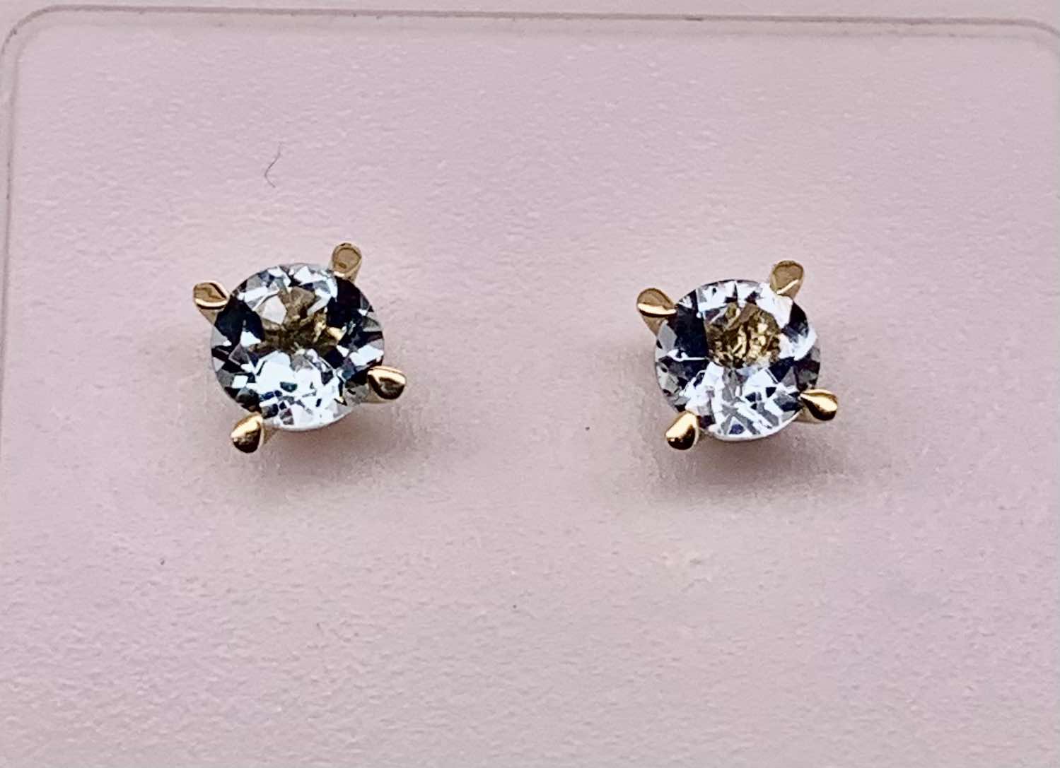 14K Aquamarine Stud Earrings