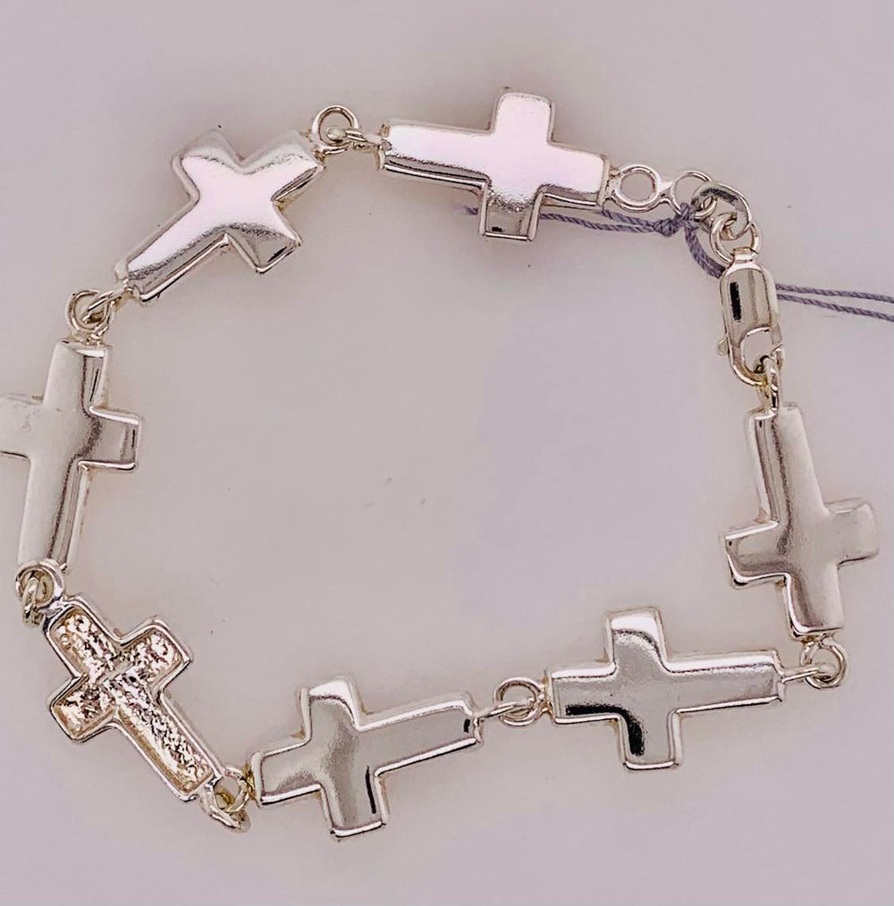 Sterling Silver Cross Bracelet