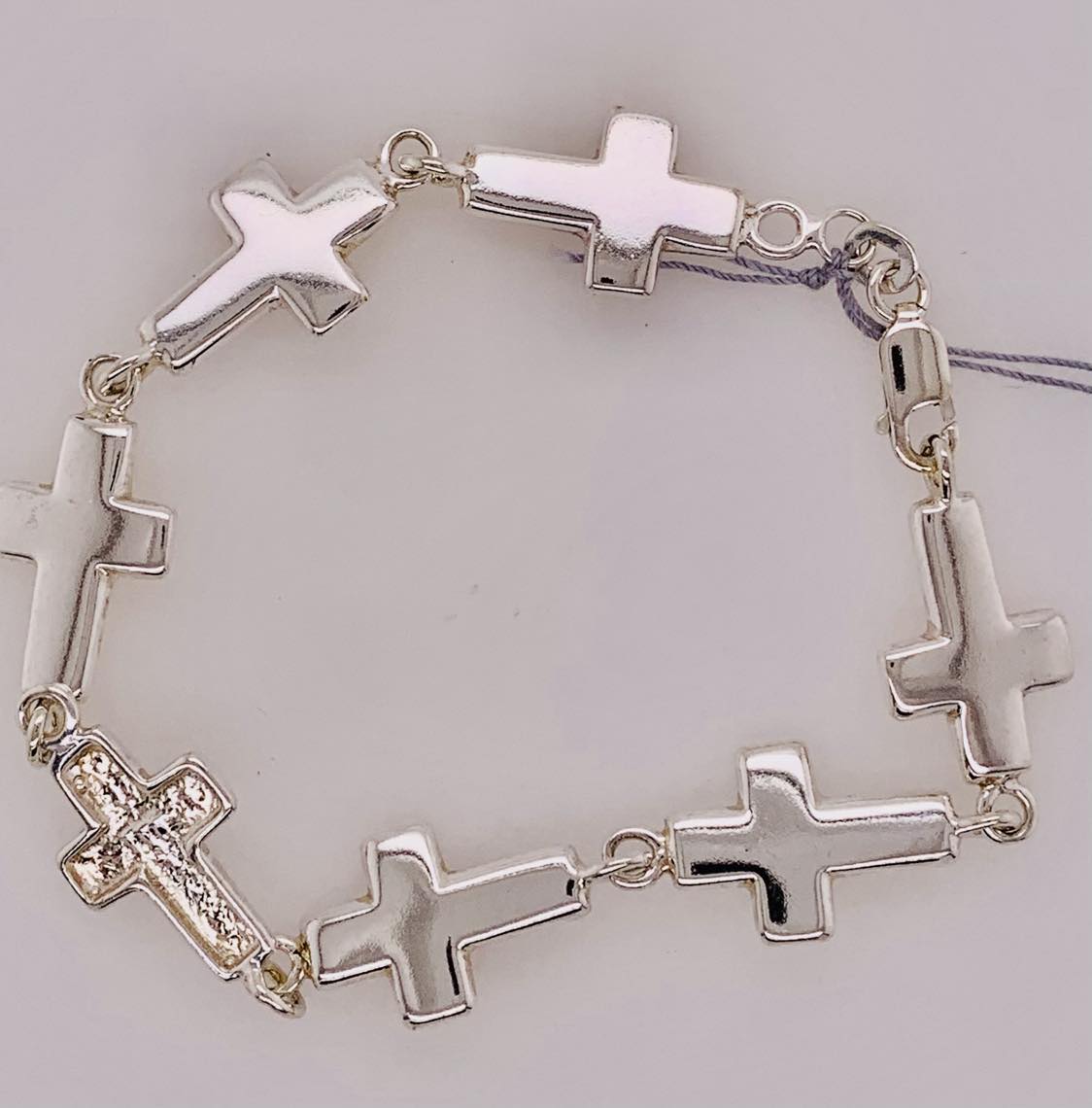 Sterling Silver Cross Bracelet