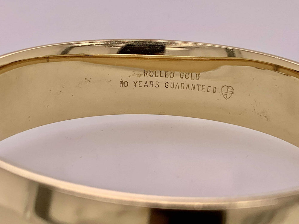 Estate Vintage Excalibur Rolled Gold Bangle Bracelet