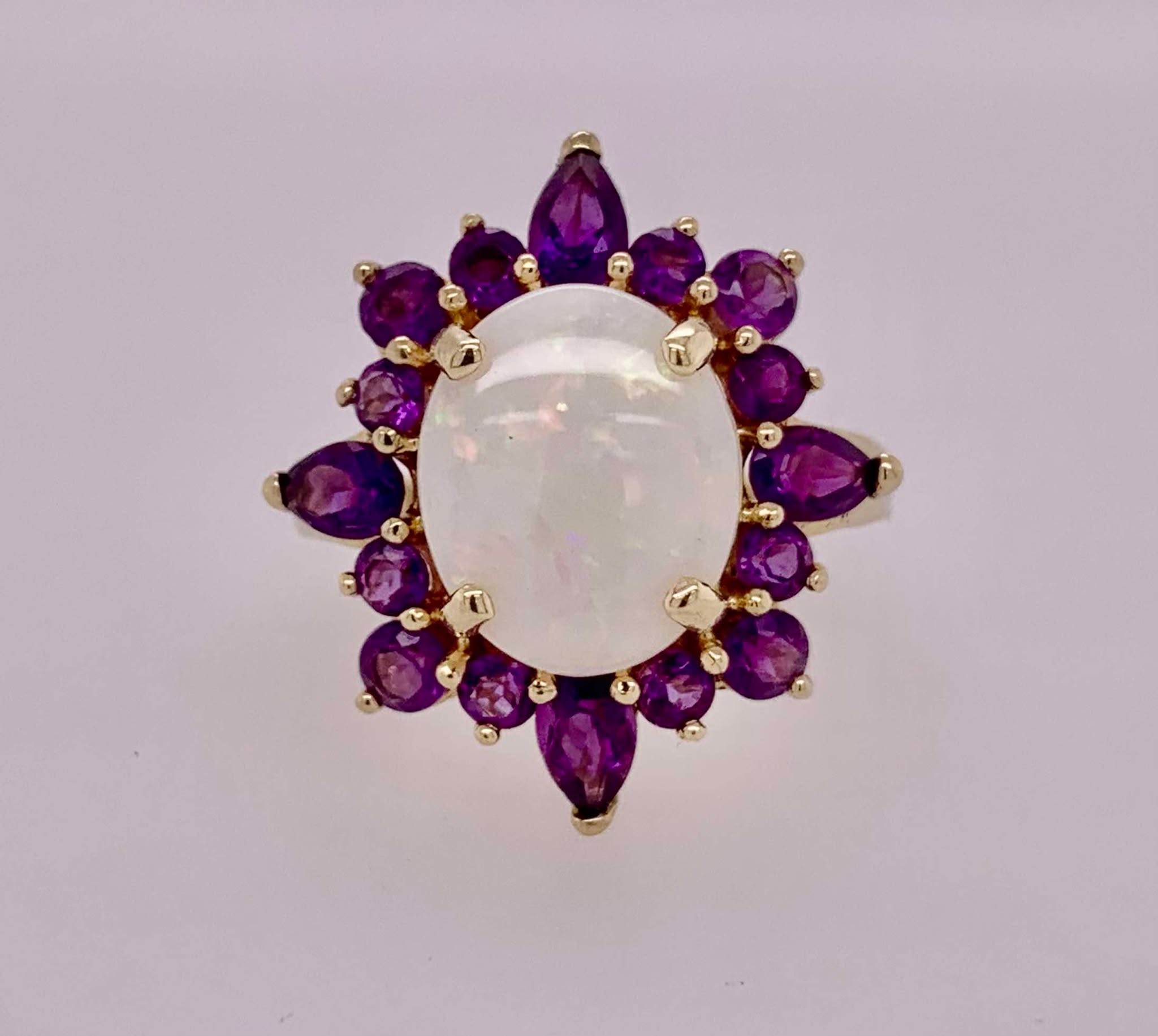 14K Estate Opal & Amethyst Ring
