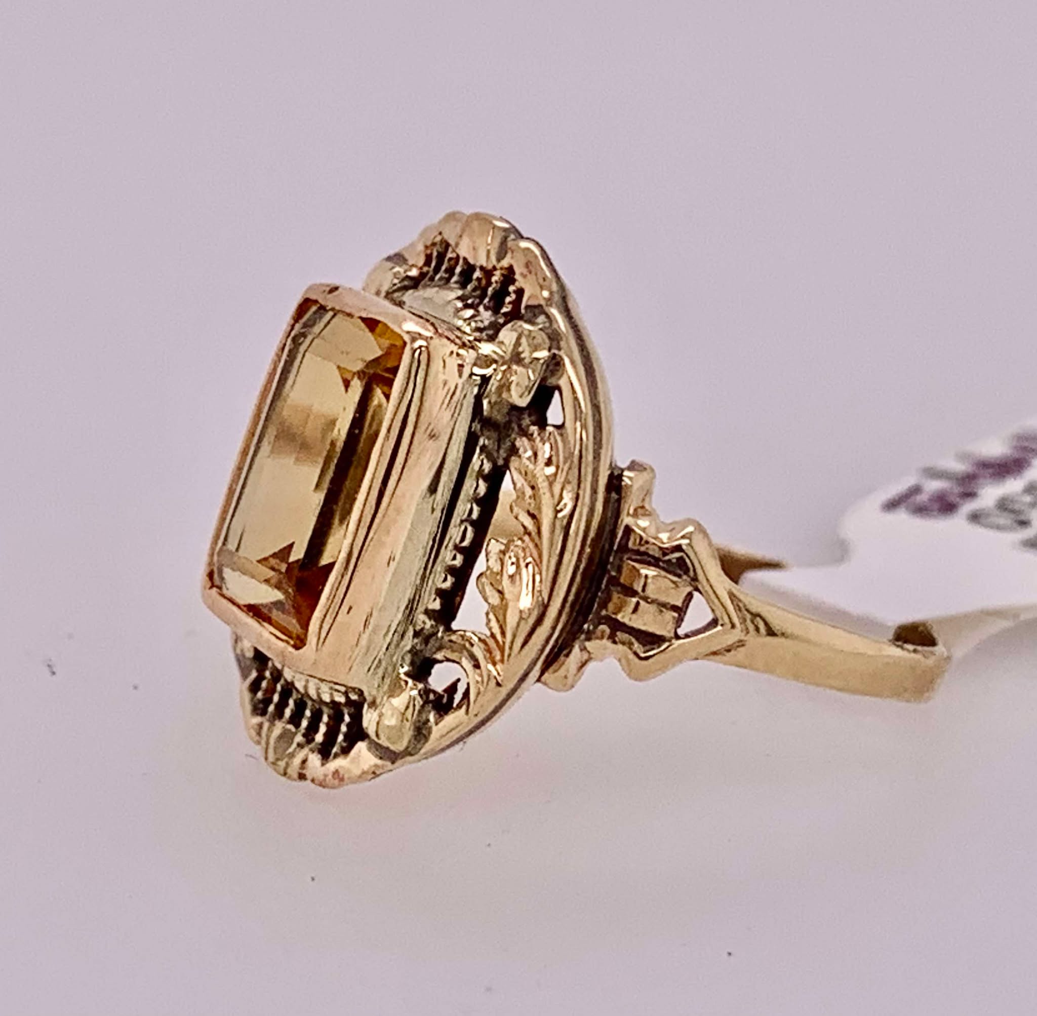 10K Estate Citrine Ring