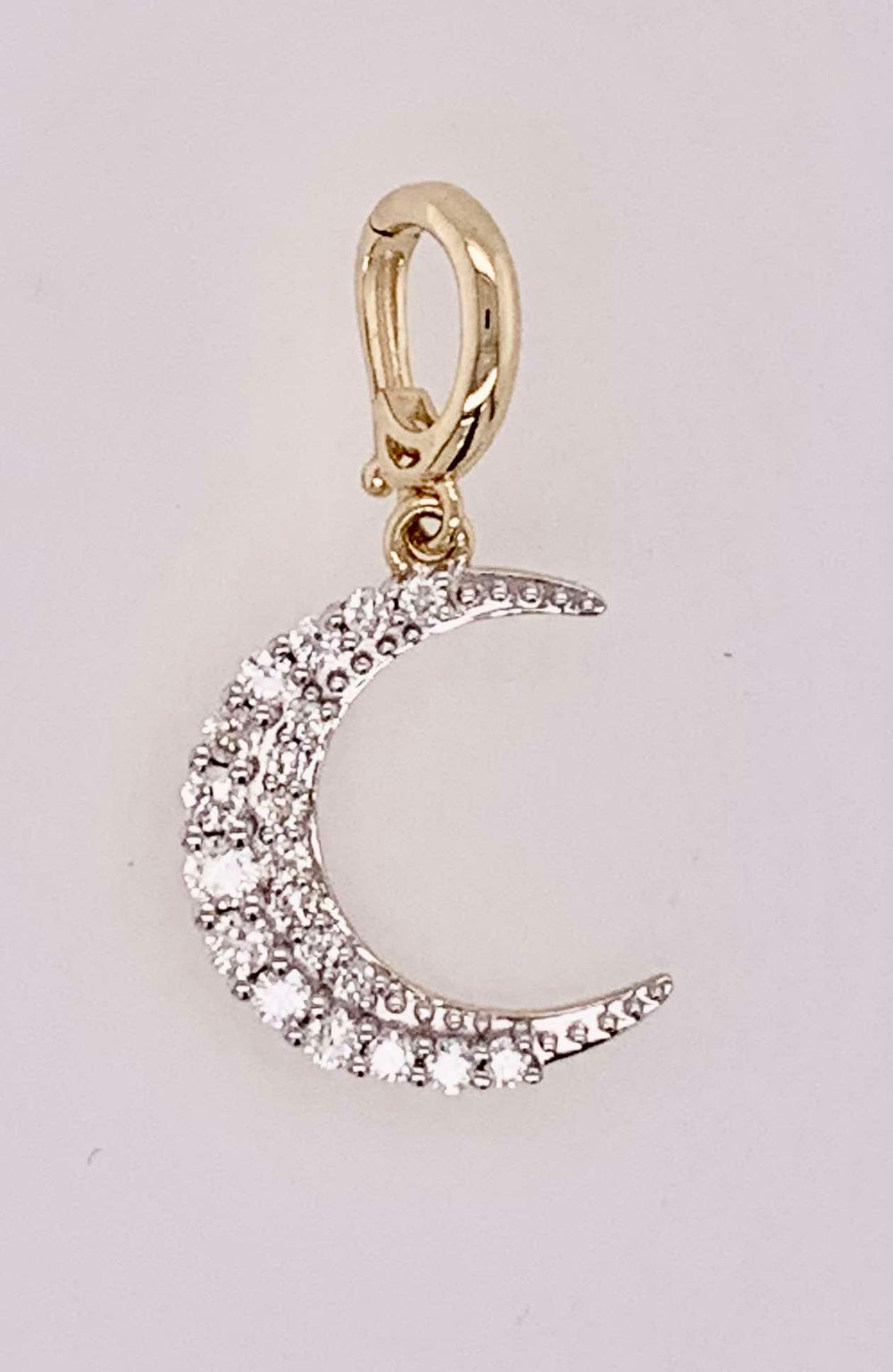 14K Diamond Moon Charm