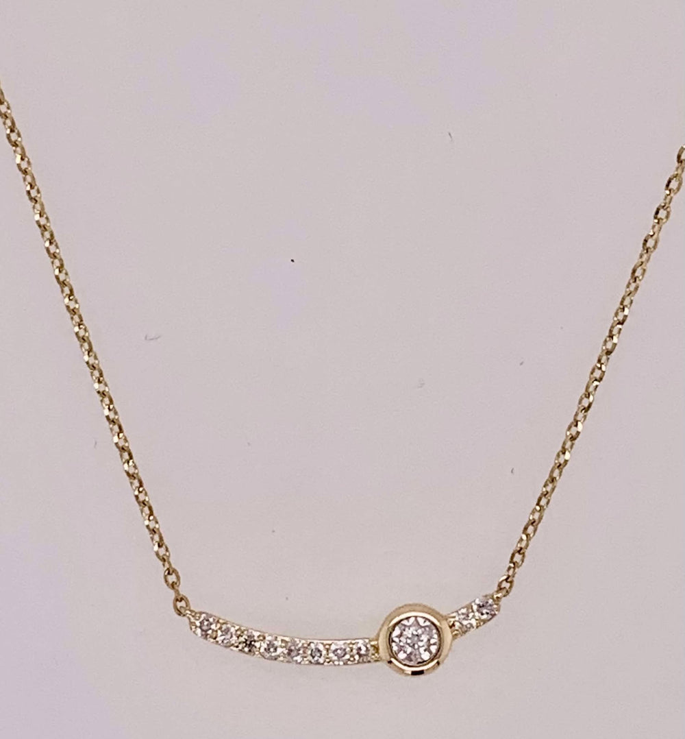 14K Diamond Bar Necklace