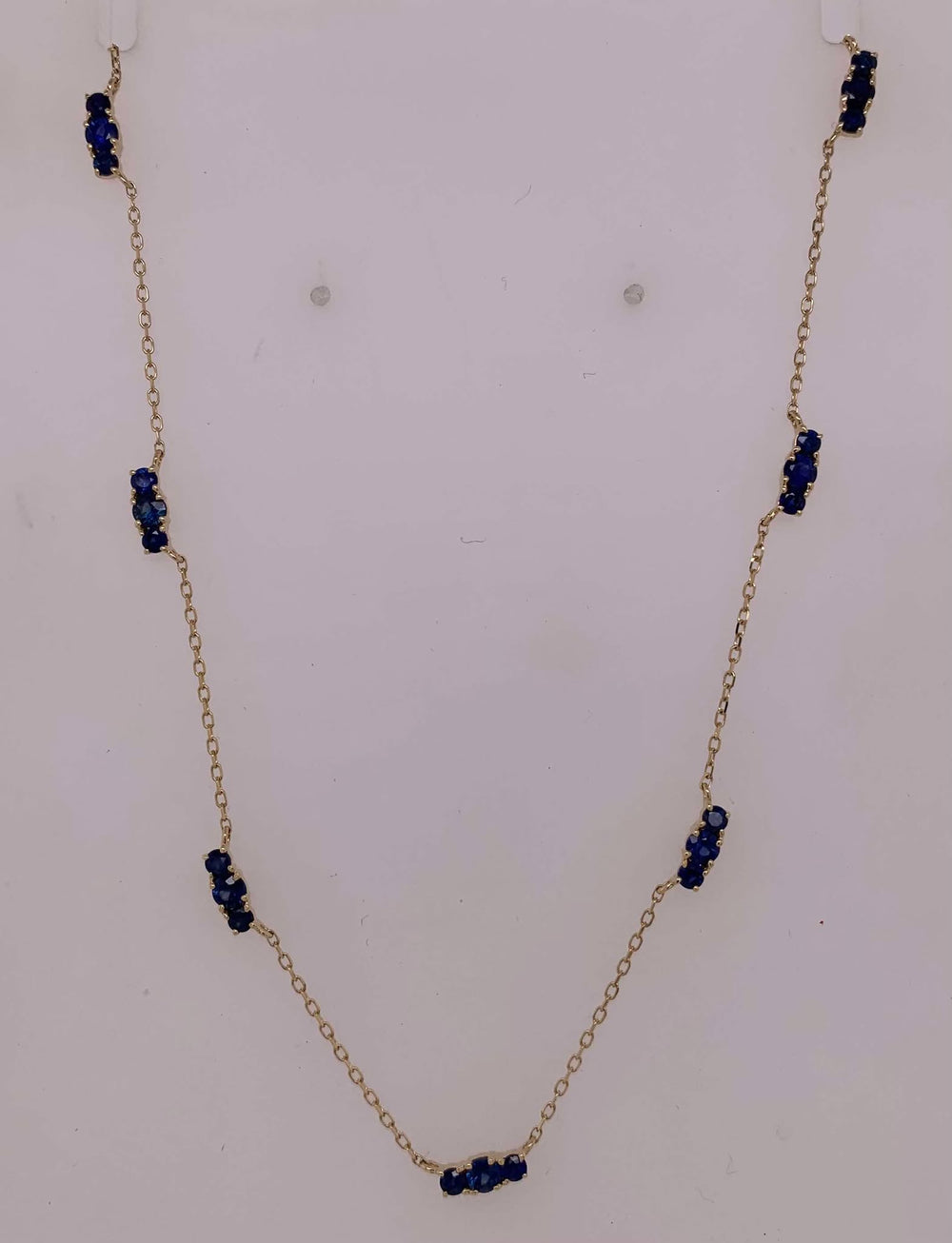 14K Sapphire Station Necklace
