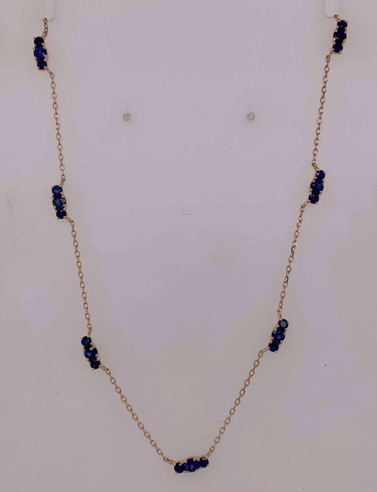 14K Sapphire Station Necklace