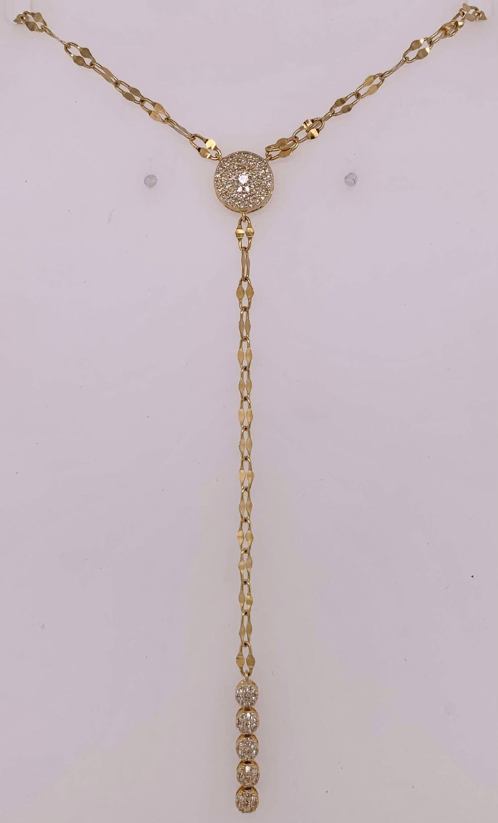 14K Diamond Y Necklace