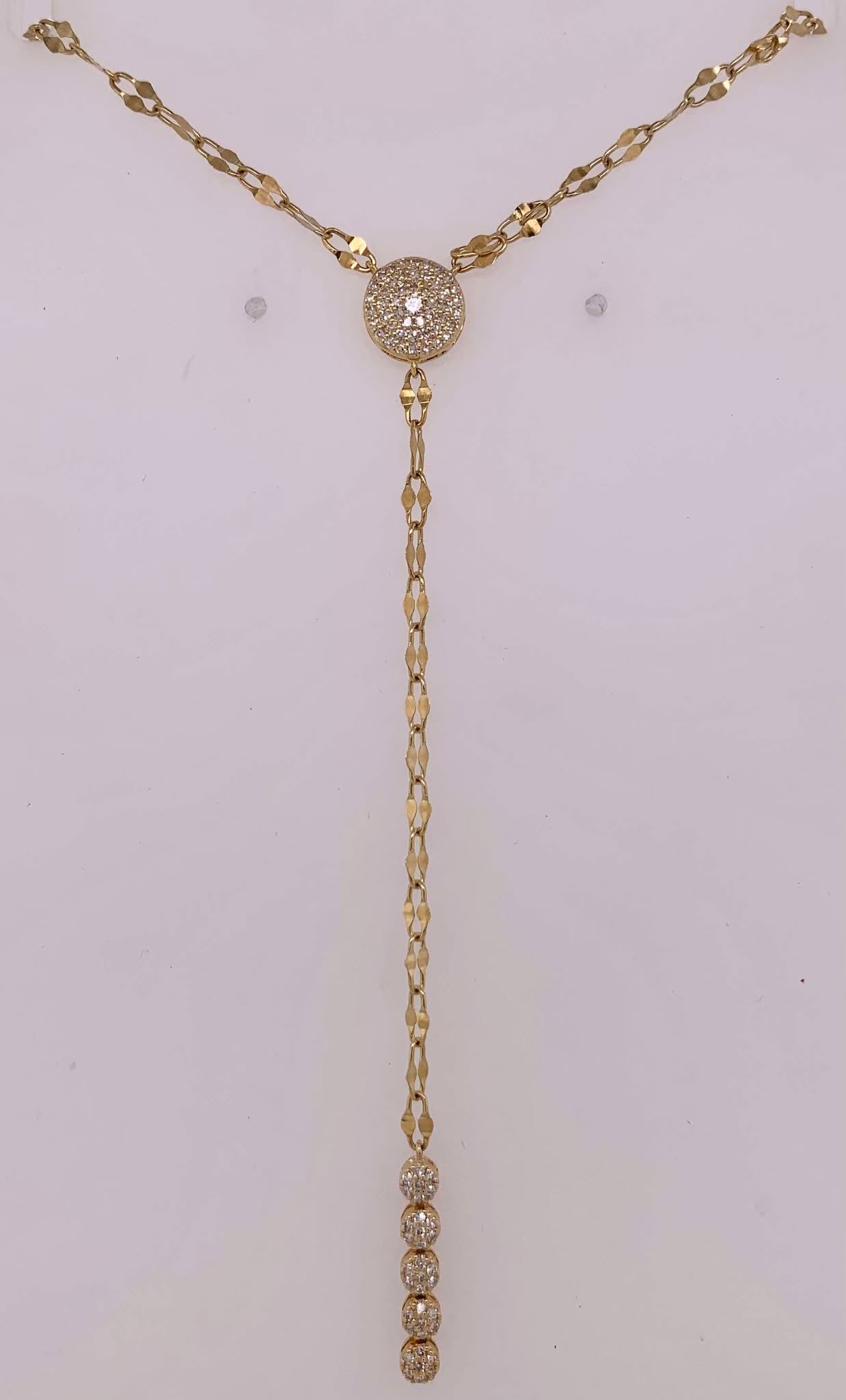 14K Diamond Y Necklace