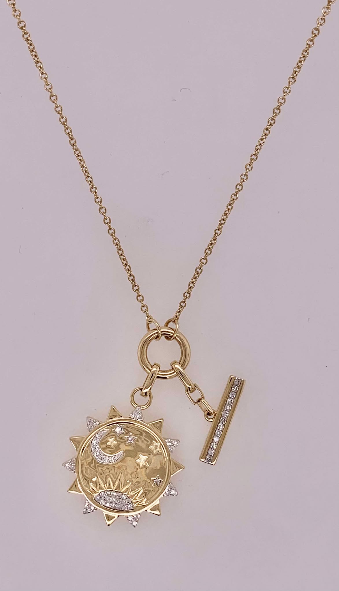 14K Charm Holder Necklace with Charms