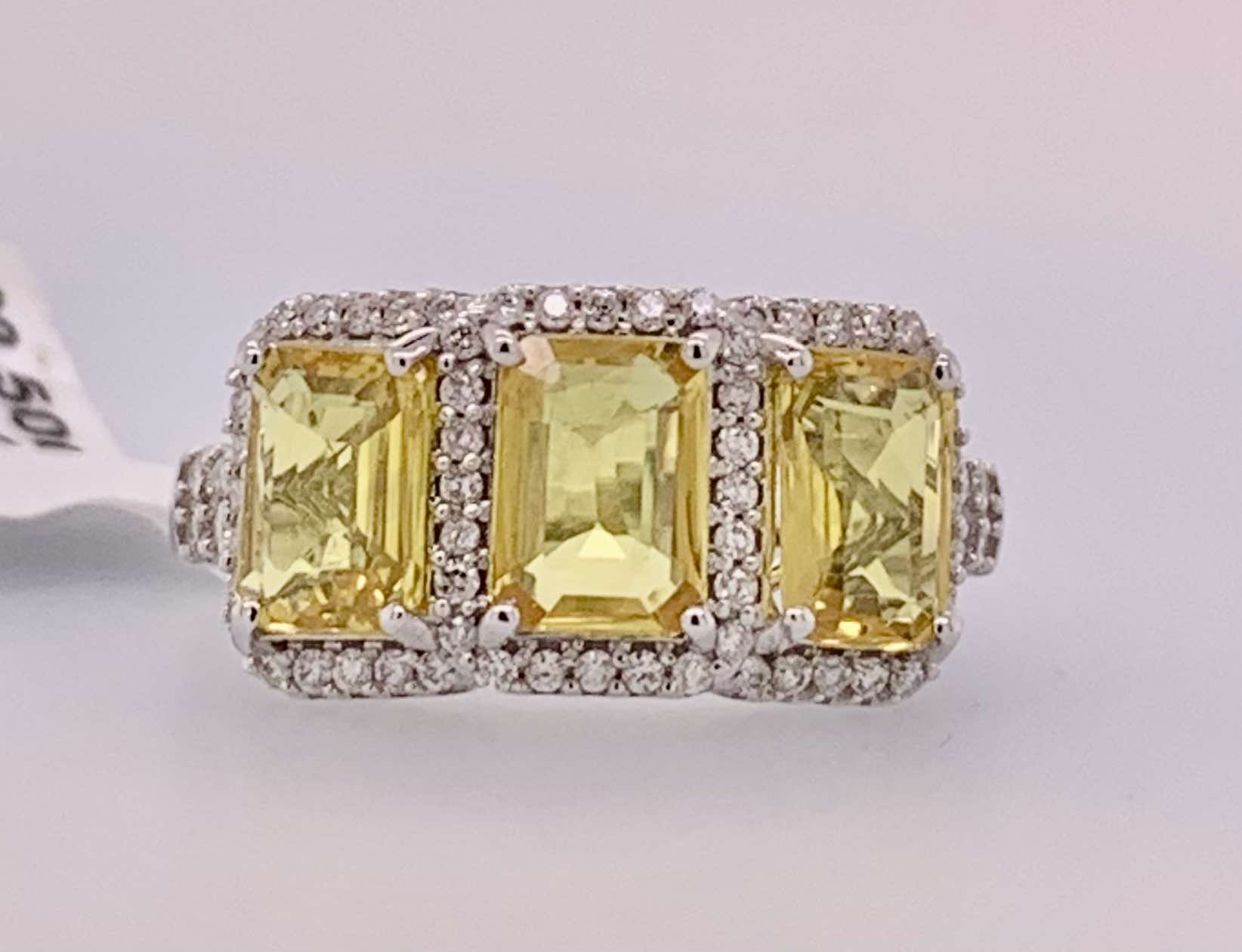 14K Yellow Sapphire & Diamond Ring