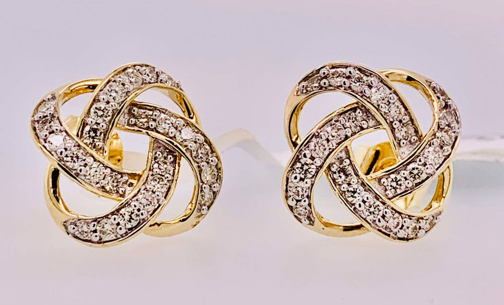 14K Diamond Knot Earrings