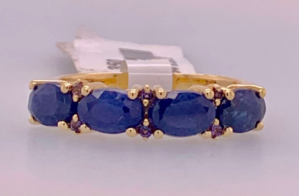 14K Sapphire & Diamond Band Ring