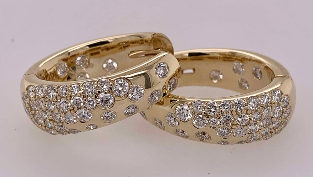 14K Diamond Hoop Earrings