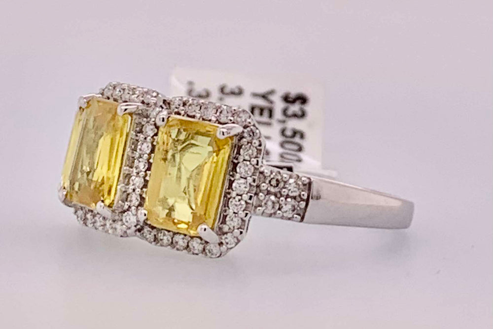 14K Yellow Sapphire & Diamond Ring