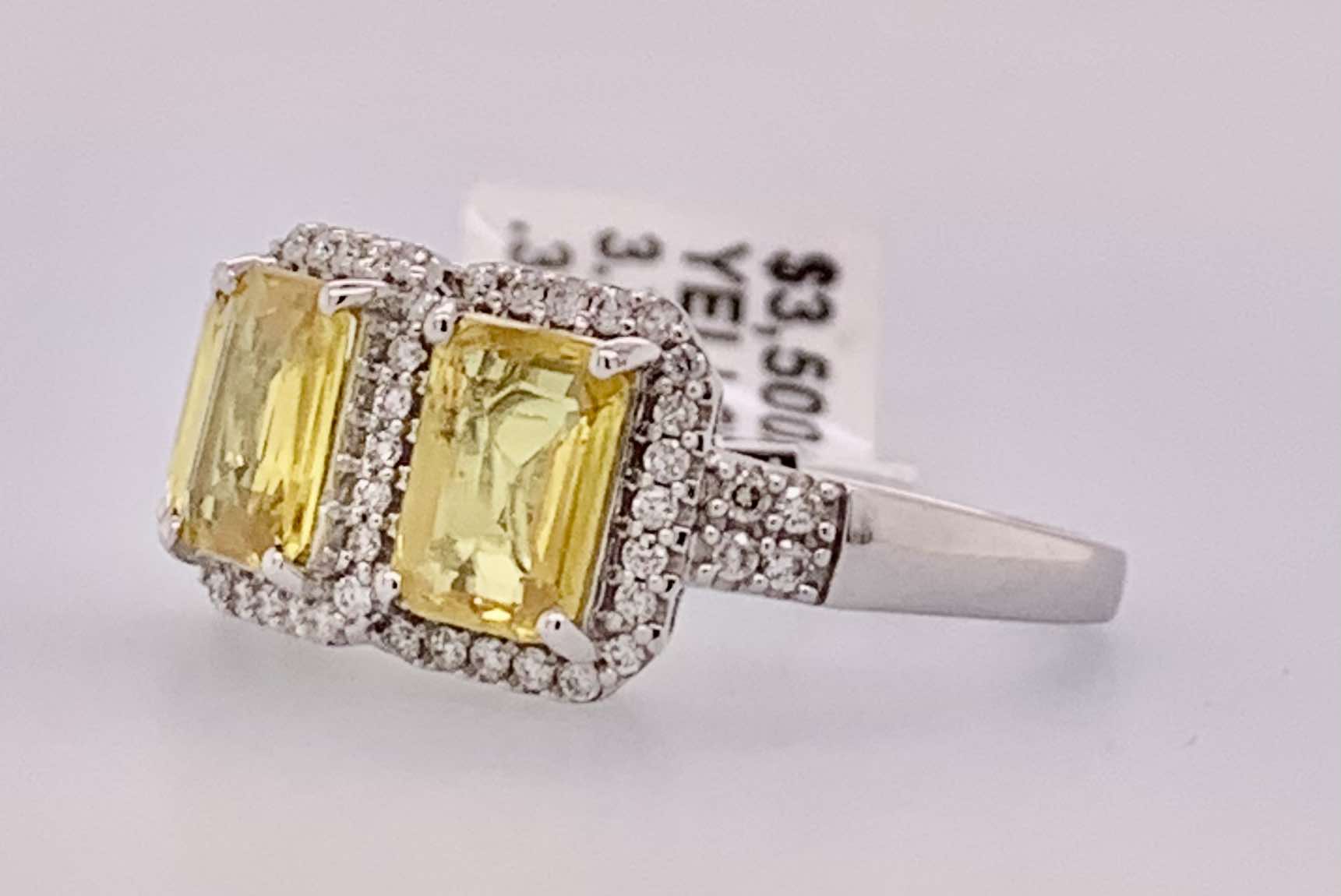 14K Yellow Sapphire & Diamond Ring