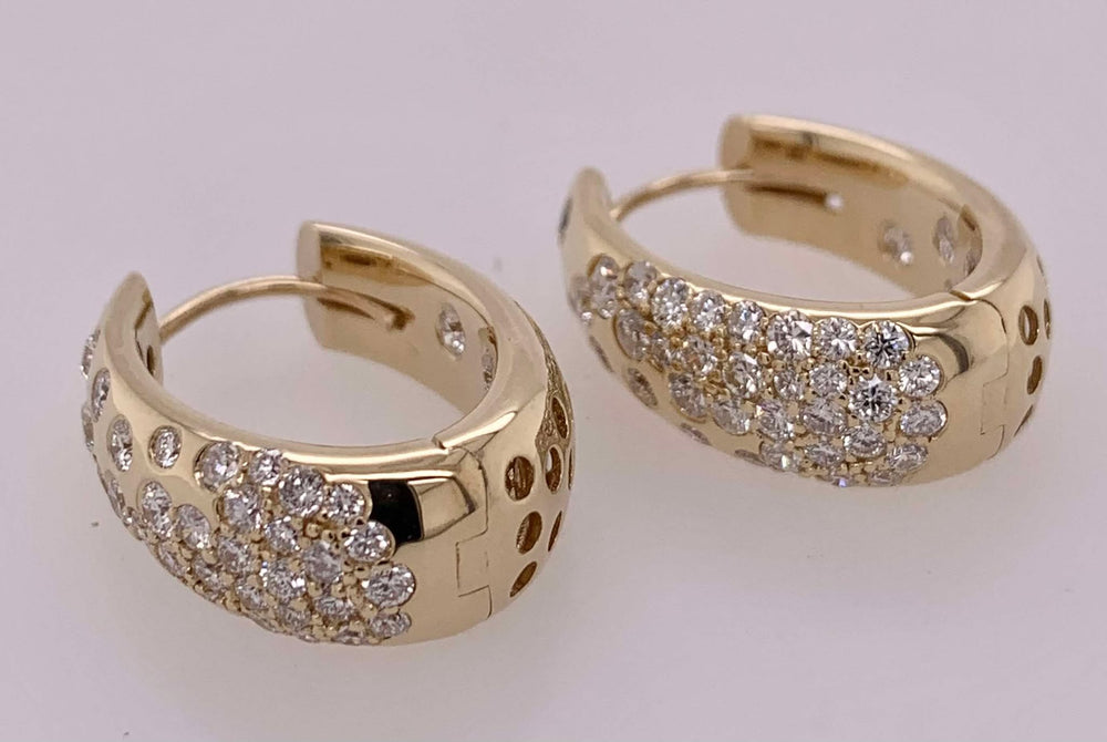 14K Diamond Hoop Earrings