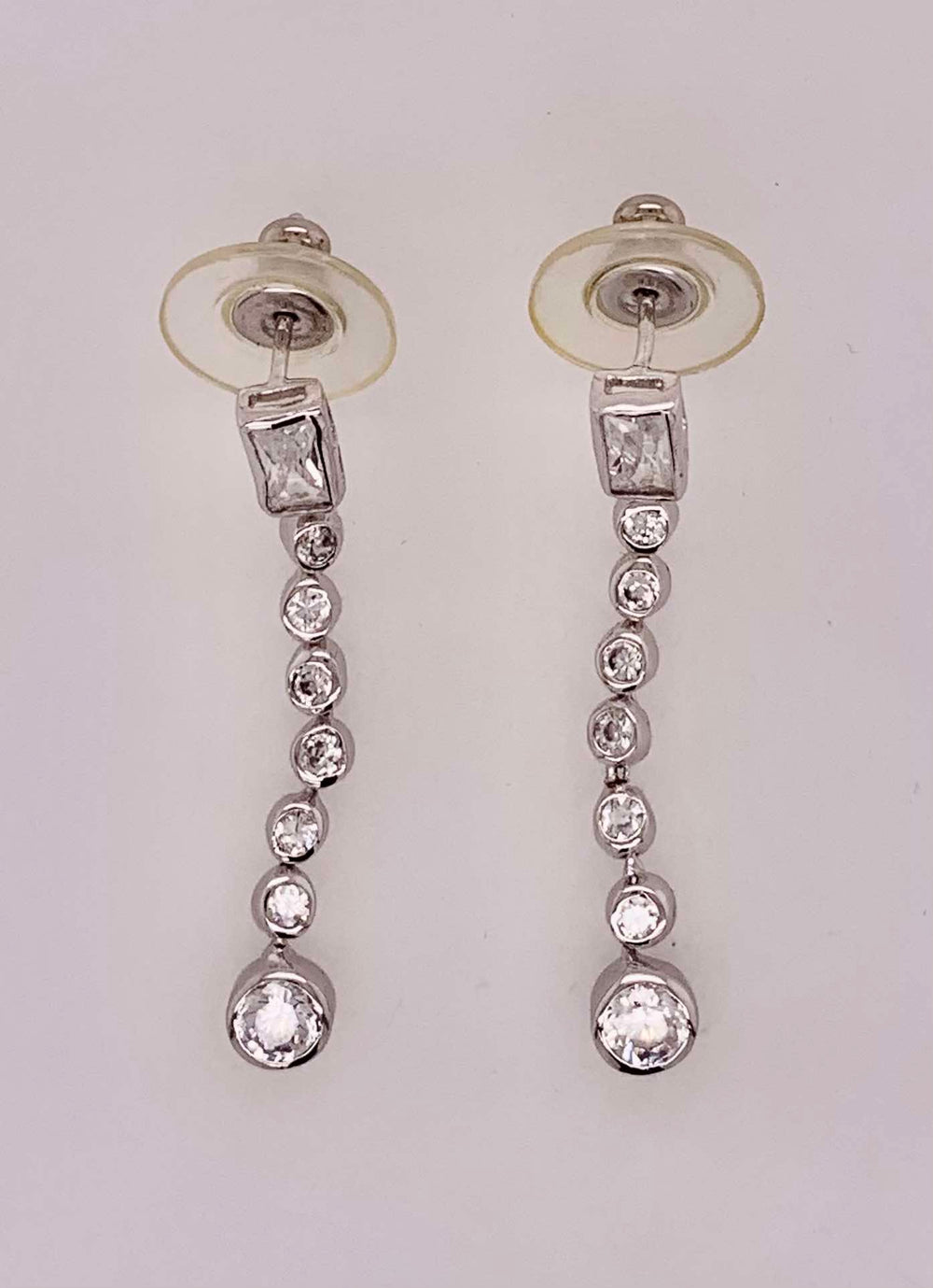 Sterling Silver Cubic Zirconia Dangle Earrings