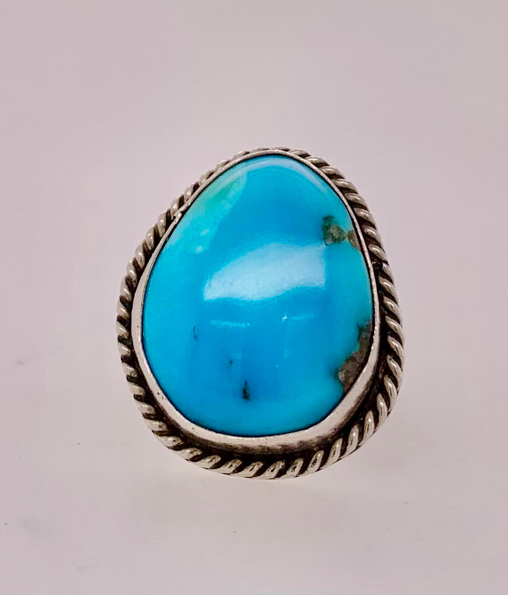 Estate Sterling Silver Turquoise Ring