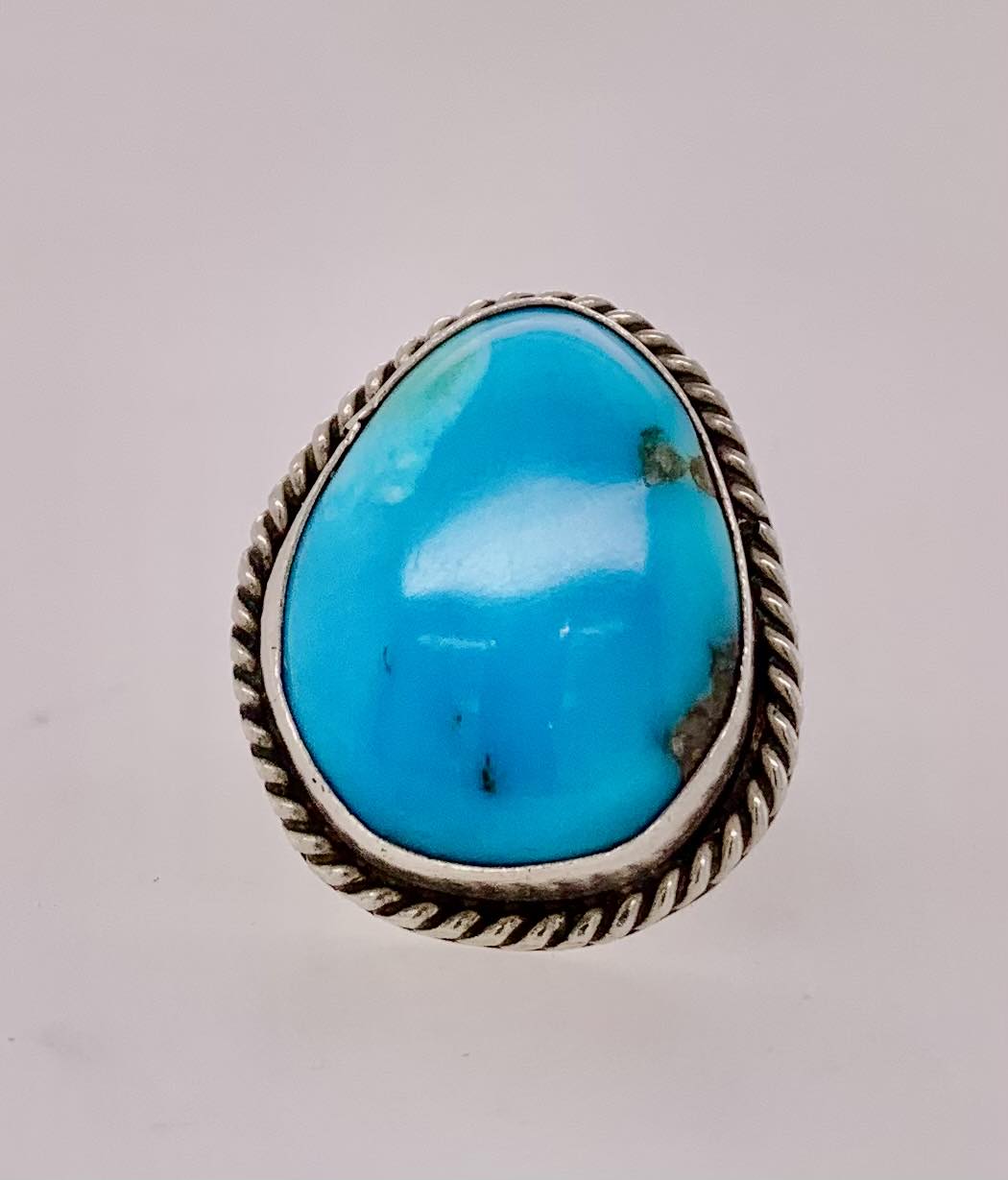 Estate Sterling Silver Turquoise Ring