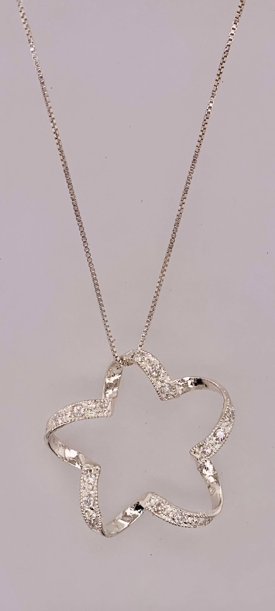 Sterling Silver CZ Star Pendant