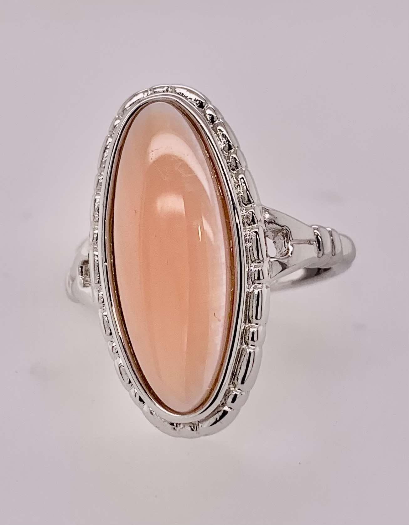 Sterling Silver Cats Eye Glass Stone Ring