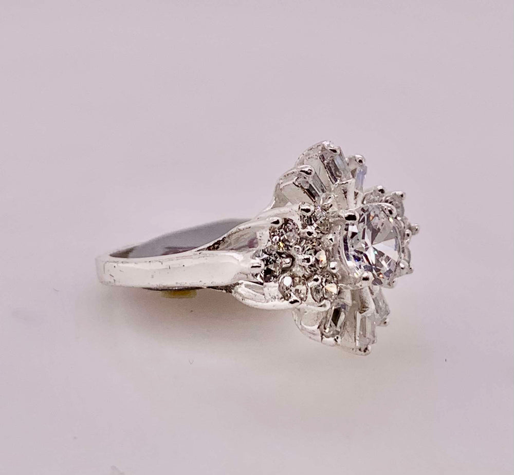 Sterling Silver Cubic Zirconia Cluster Ring