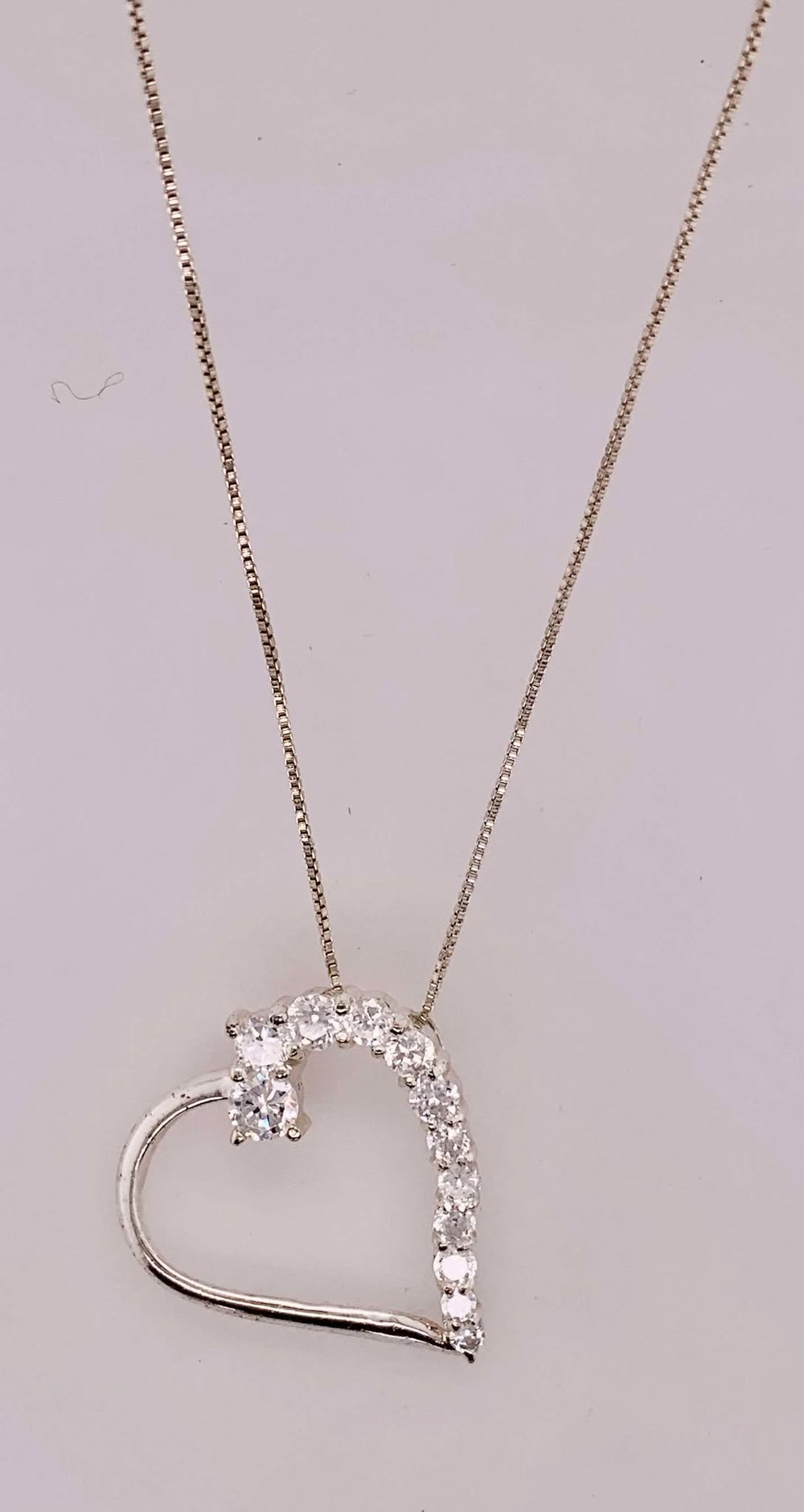 Sterling Silver CZ Heart Pendant