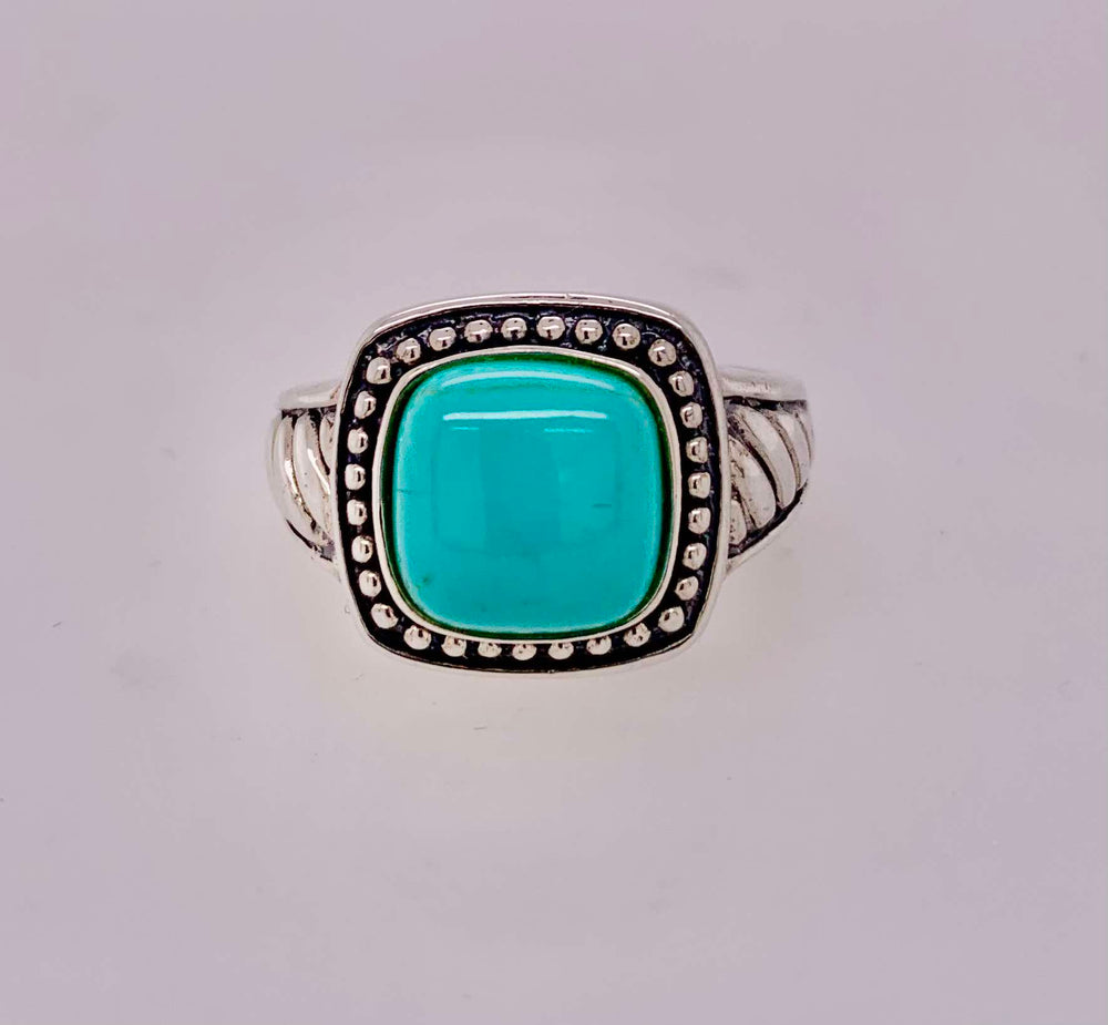 Sterling Silver Faux Turquoise Ring