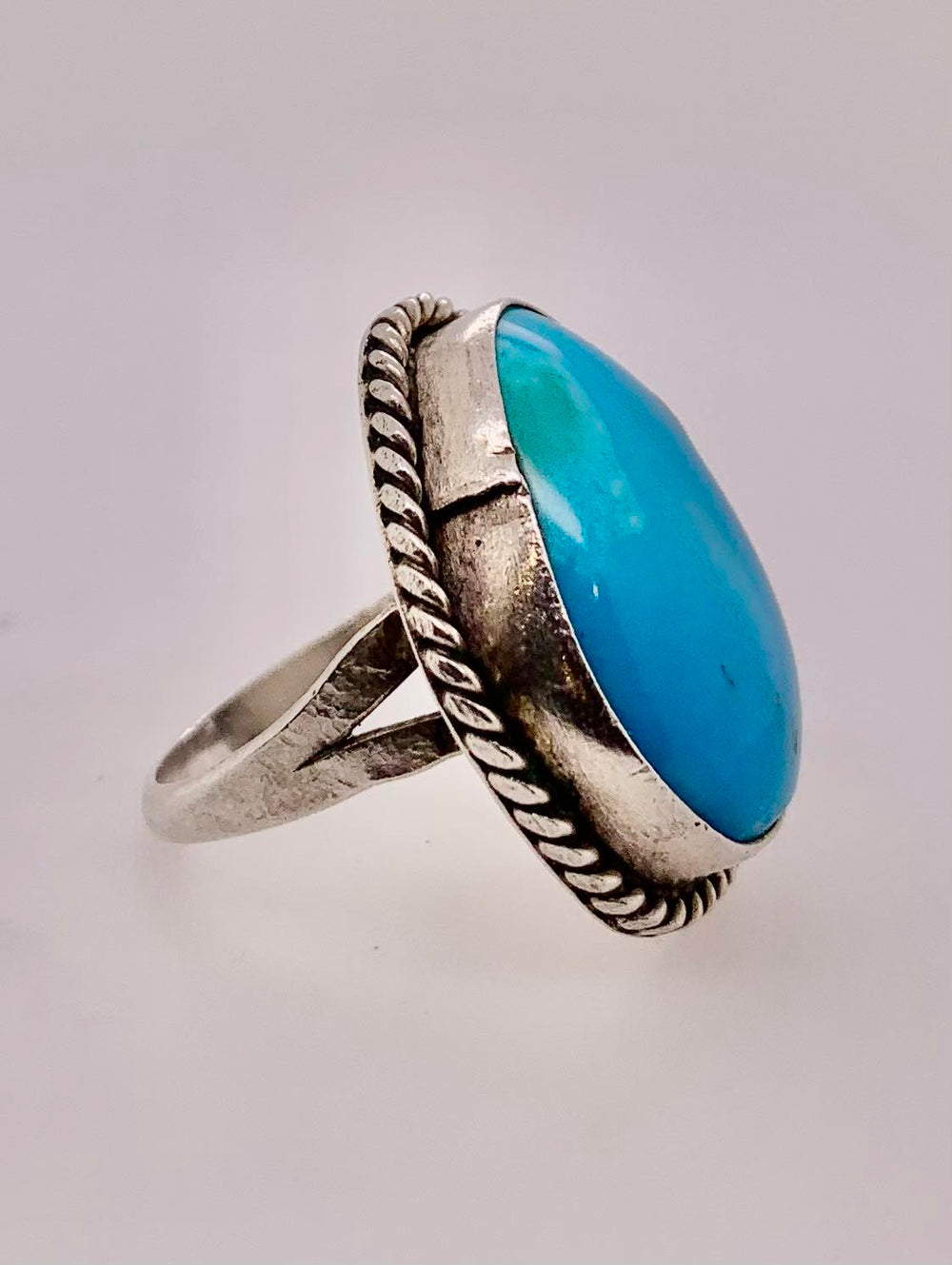 Estate Sterling Silver Turquoise Ring