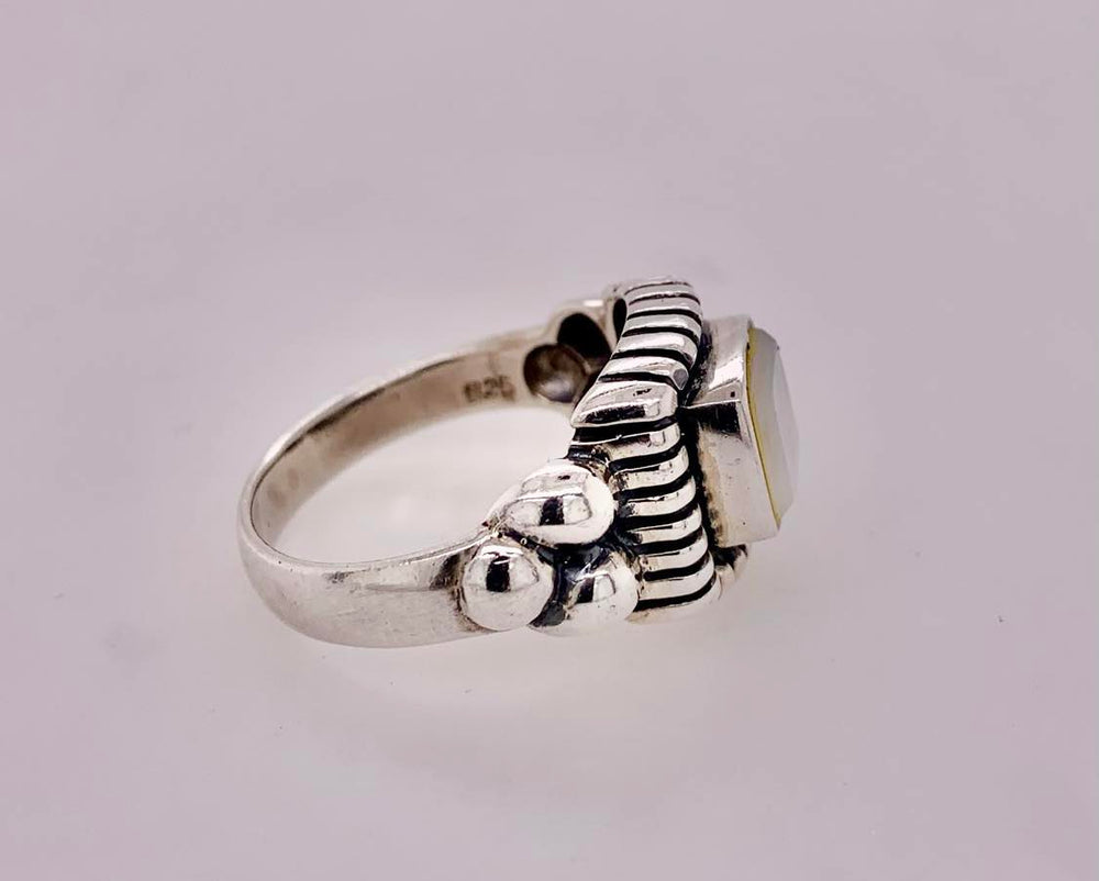 Sterling Silver Mother Of Pearl Ring