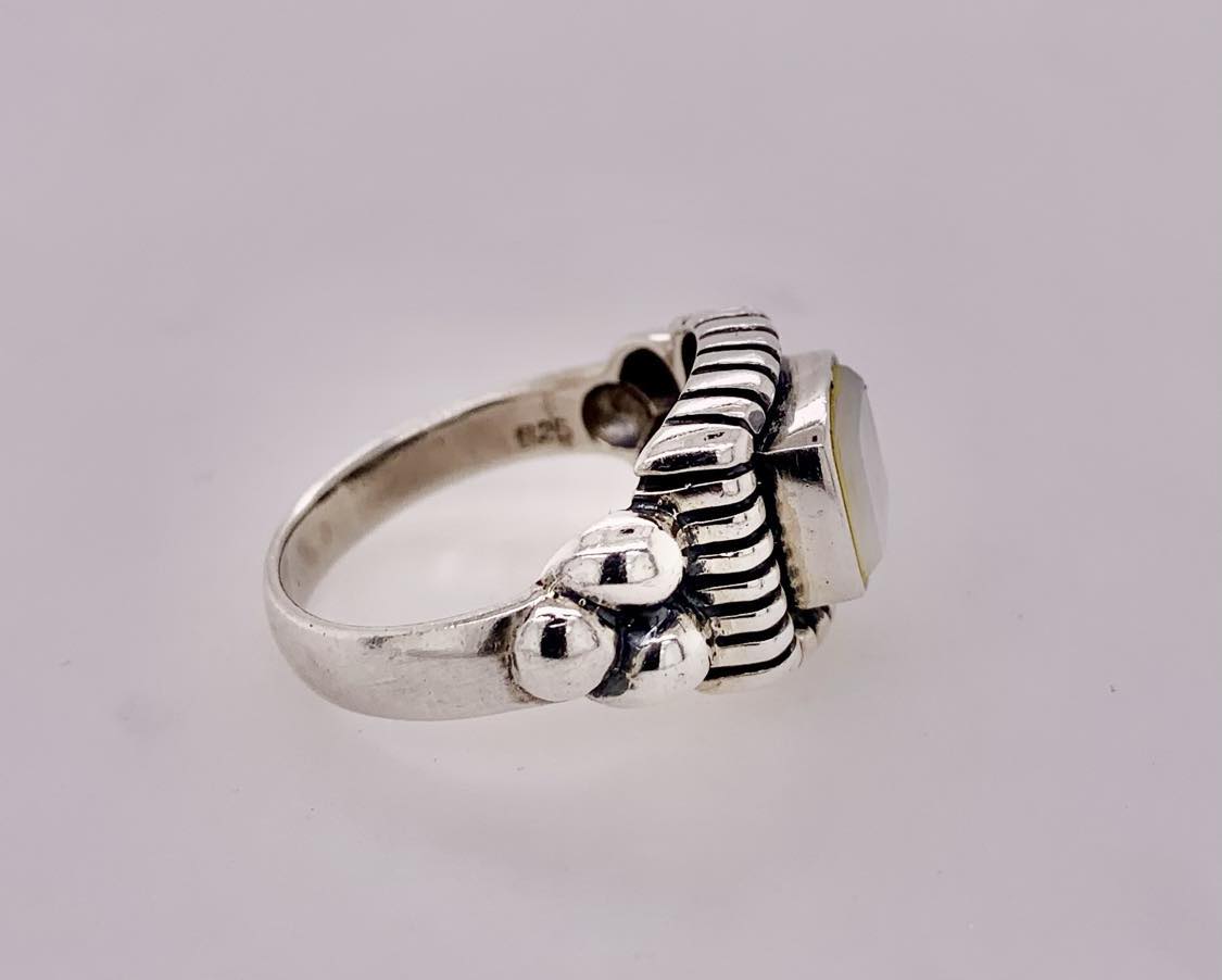 Sterling Silver Mother Of Pearl Ring