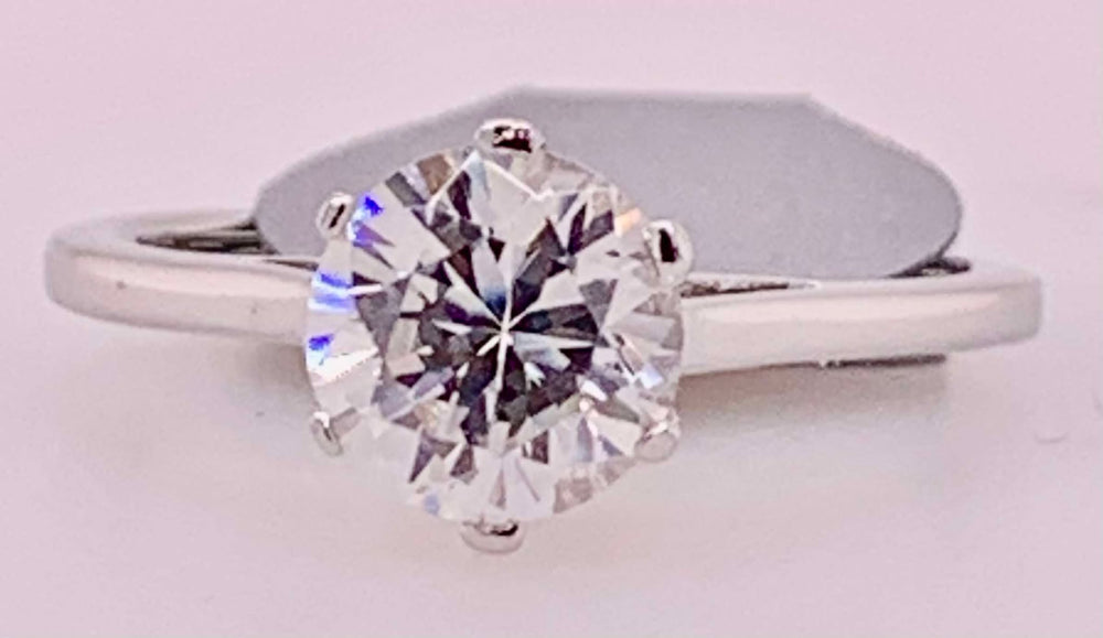 Sterling Silver Cubic Zirconia Solitaire Ring