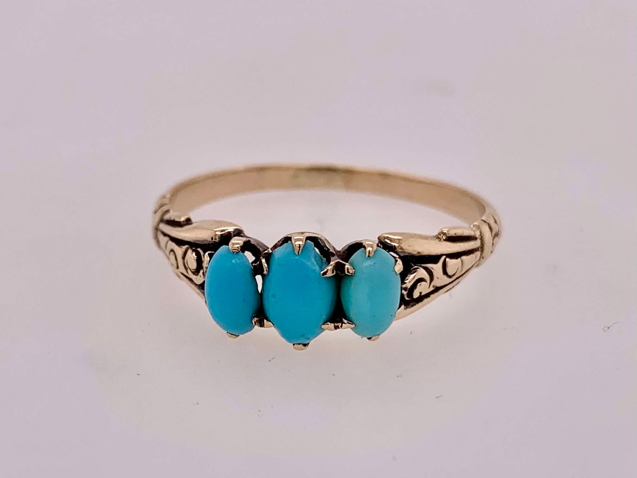 Estate 10K Turquoise Ring