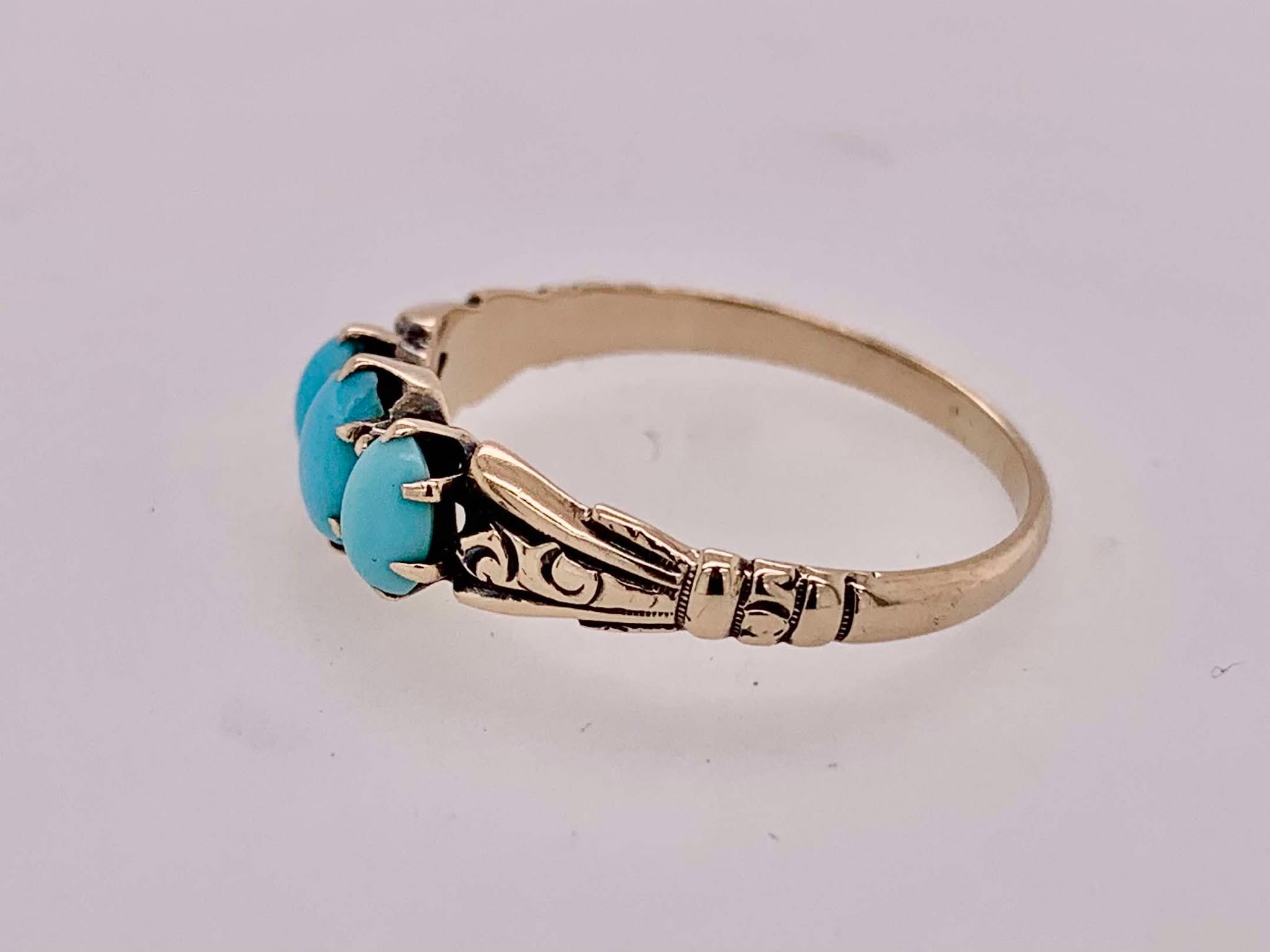 Estate 10K Turquoise Ring