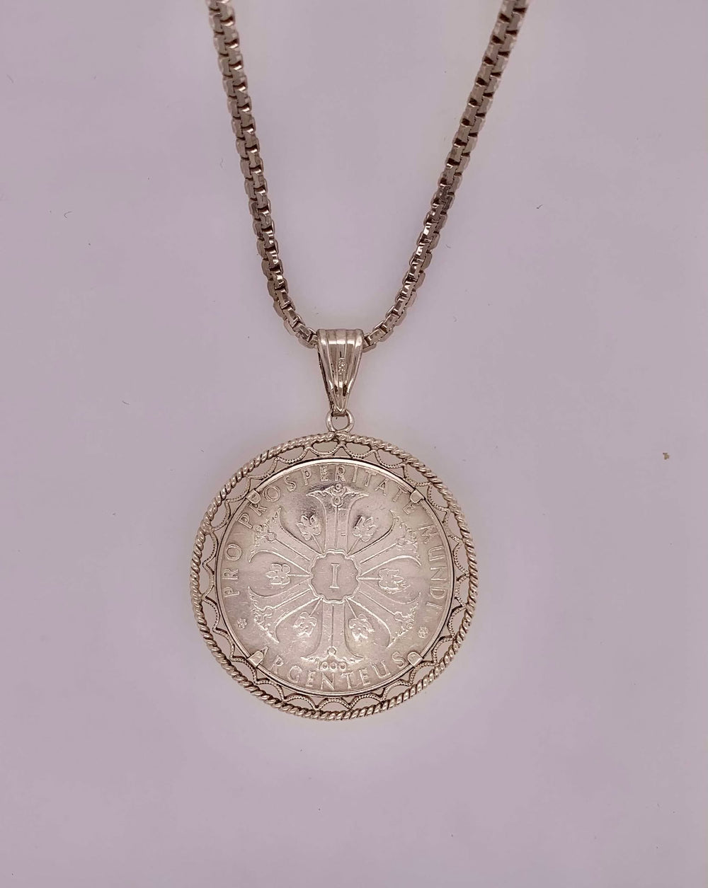 Estate 1964 Sterling Silver Vintage Coin Pendant