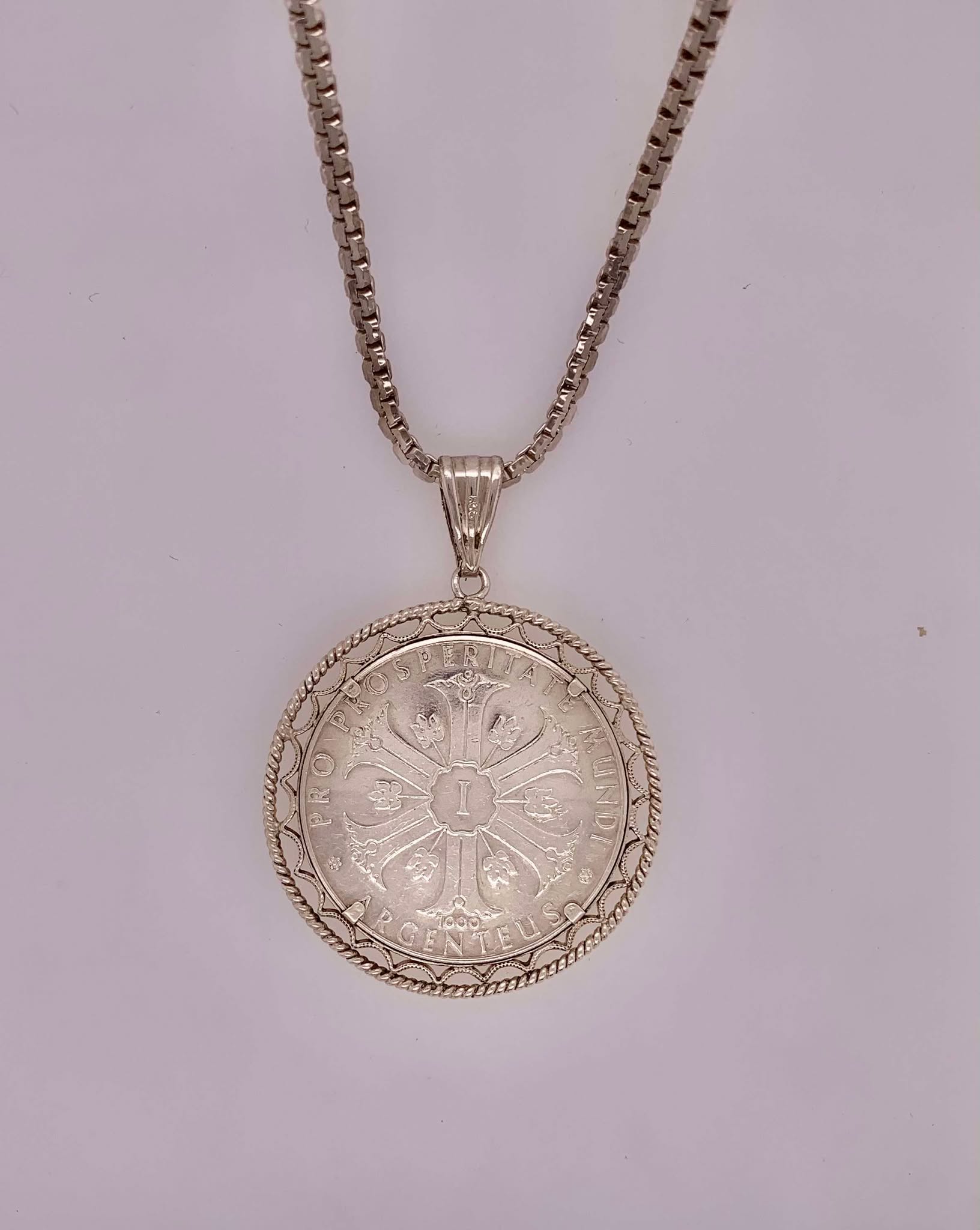 Estate 1964 Sterling Silver Vintage Coin Pendant