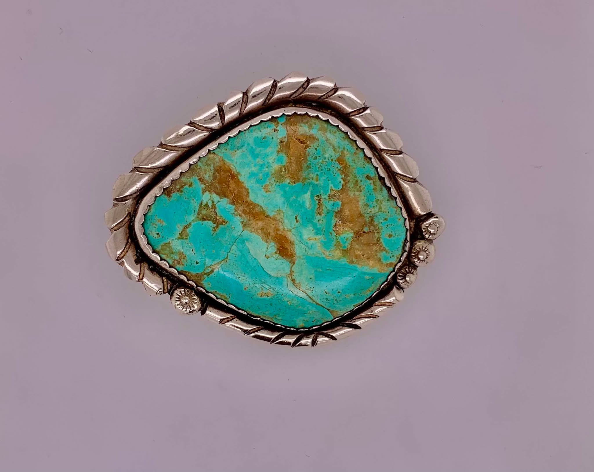 Estate Sterling Silver and Turquoise Scarf Clip