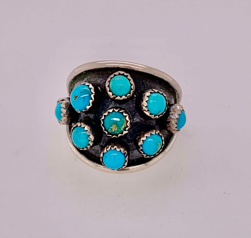 Estate Sterling Silver and Turquoise Ring