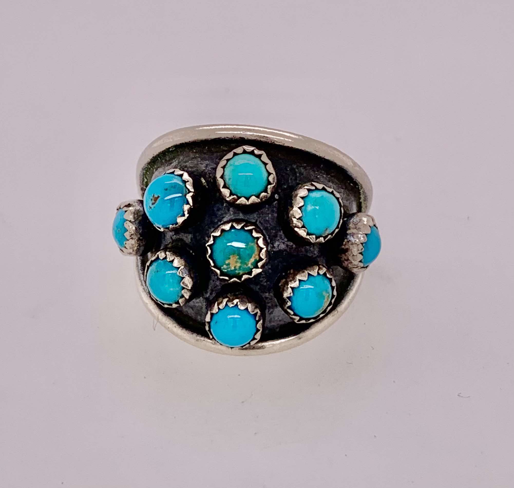 Estate Sterling Silver and Turquoise Ring