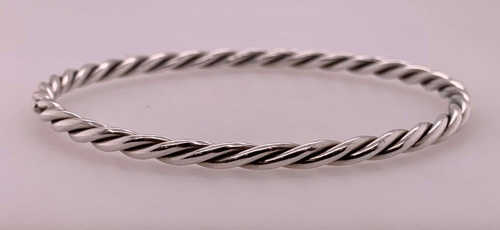 Estate Sterling Silver Slip-on Rope Bangle