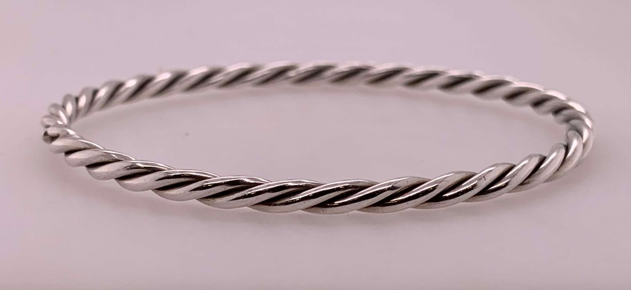 Estate Sterling Silver Slip-on Rope Bangle