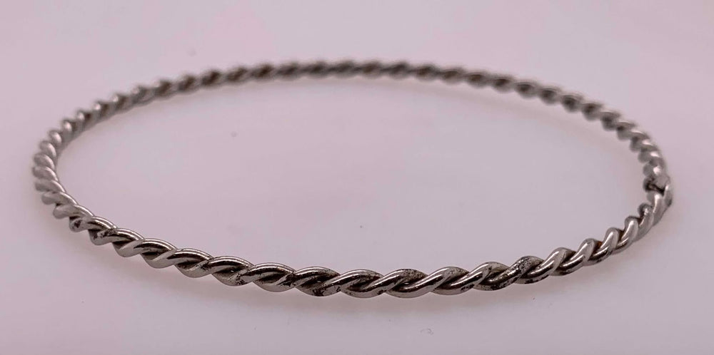 Estate Sterling Silver Slip-on Rope Bangle