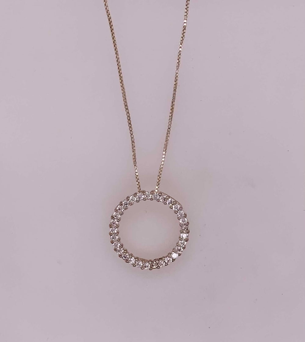 Sterling Silver Round Cubic Zirconia Pendant