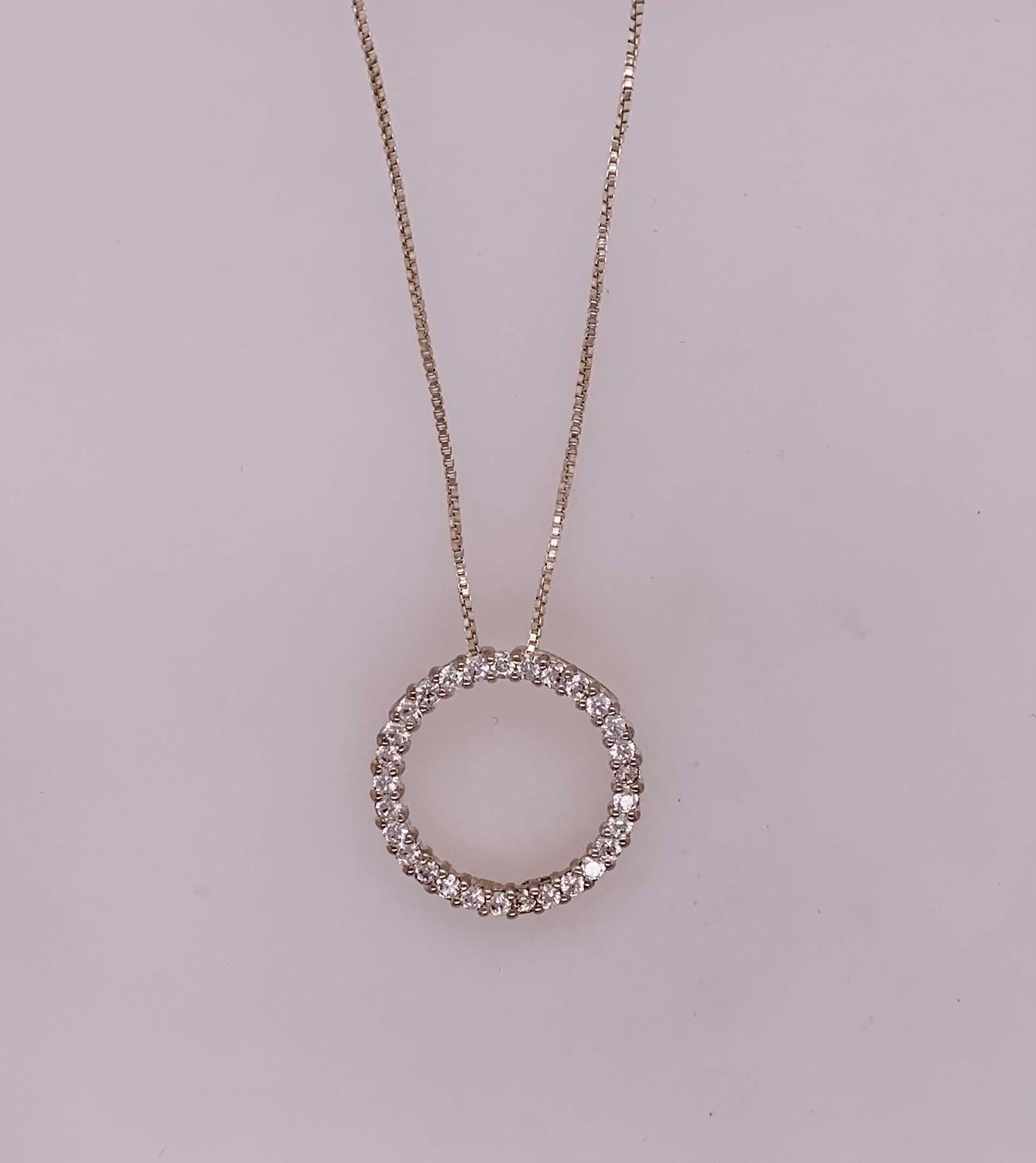 Sterling Silver Round Cubic Zirconia Pendant