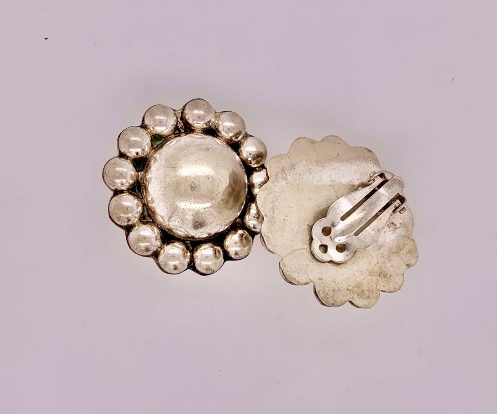 Estate Sterling Silver Clip-On Earrings