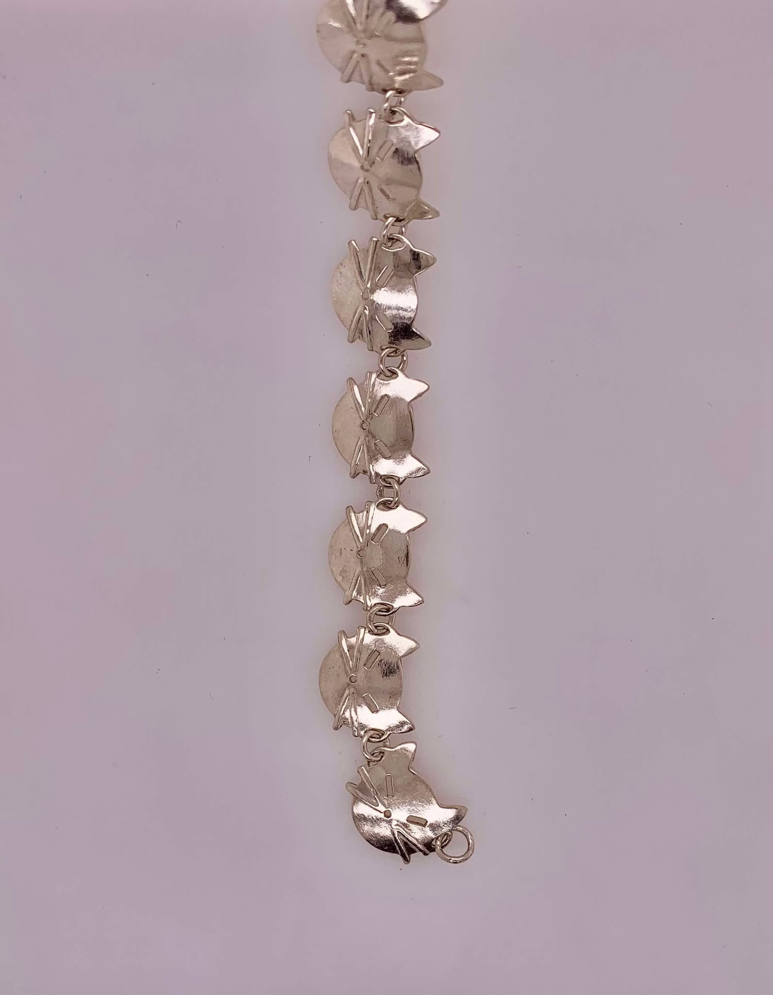 Sterling Silver Cat Face Bracelet